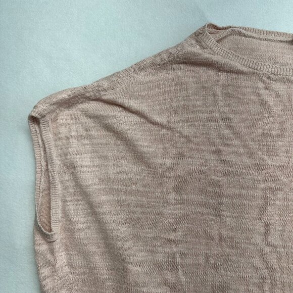J Jill Linen Cotton Lightweight Boxy Sleeveless Sweater Size XL Light Pink Beach - Picture 4 of 12